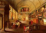 The interior of a picture gallery by Frans the younger Francken